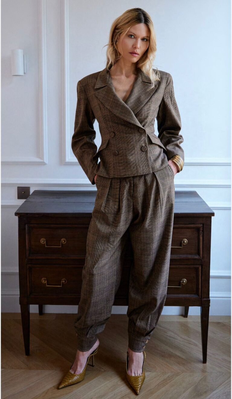 BLAZER XADREZ ACINTURADO MANGA BARREL